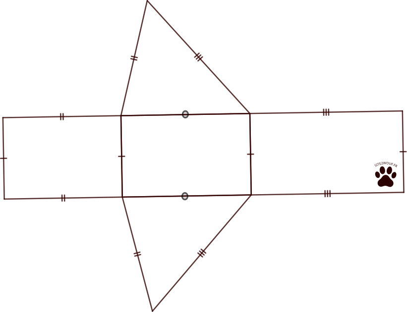 Patron d'un prisme droit à base triangulaire
