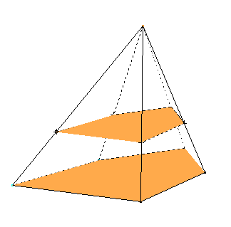 dessin pyramide et plan parallèle à la base