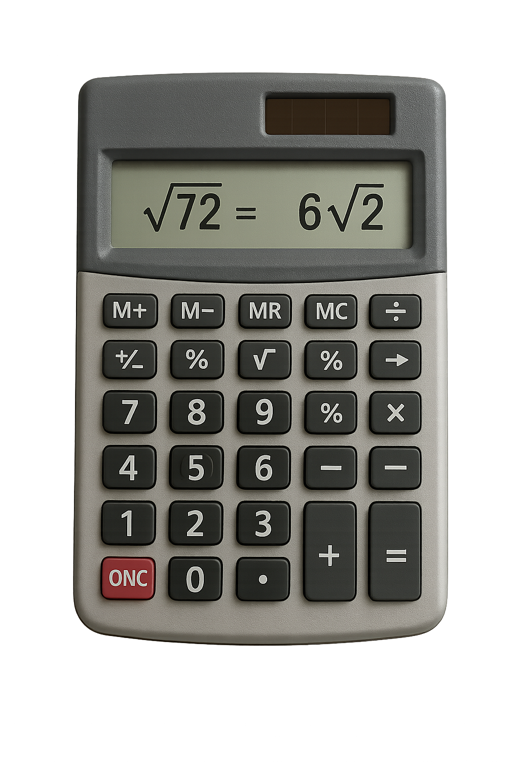 calculatrice avec √72=6√2