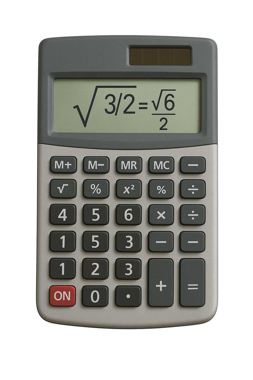 calculatrice avec √(3/2)=√6/2