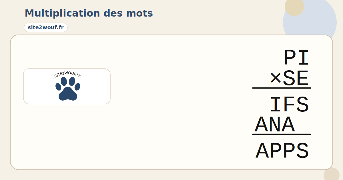 Défi : multiplication des mots