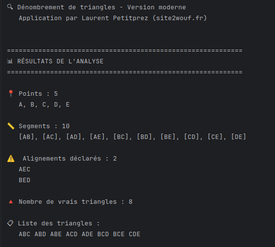 Résultats de l'application nbtri.py